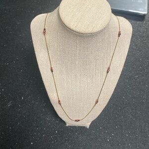 Sarah Coventry vintage 90s Gold Necklace with Brown  Accents